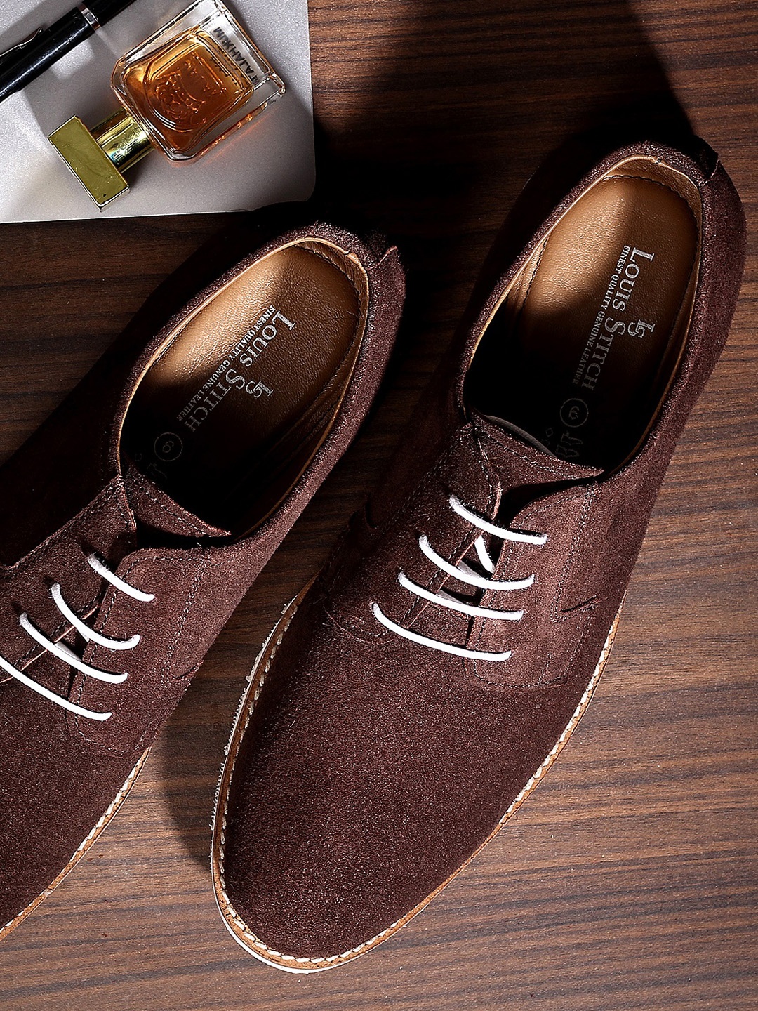 

LOUIS STITCH Men Brown Suede Derbys