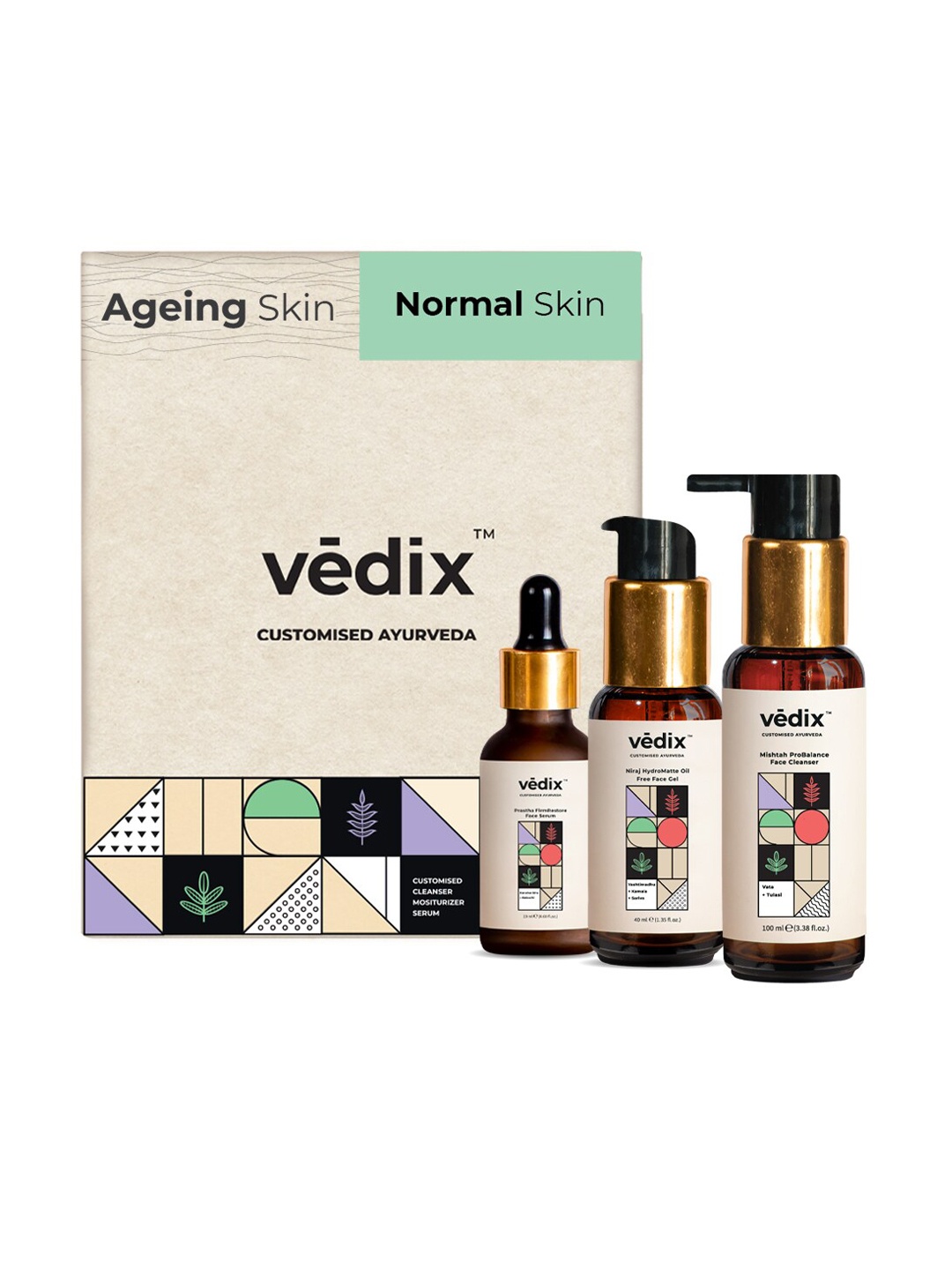 

Vedix Customized Skin Care Kit For Visible Signs for Ageing for Normal Skin, Transparent