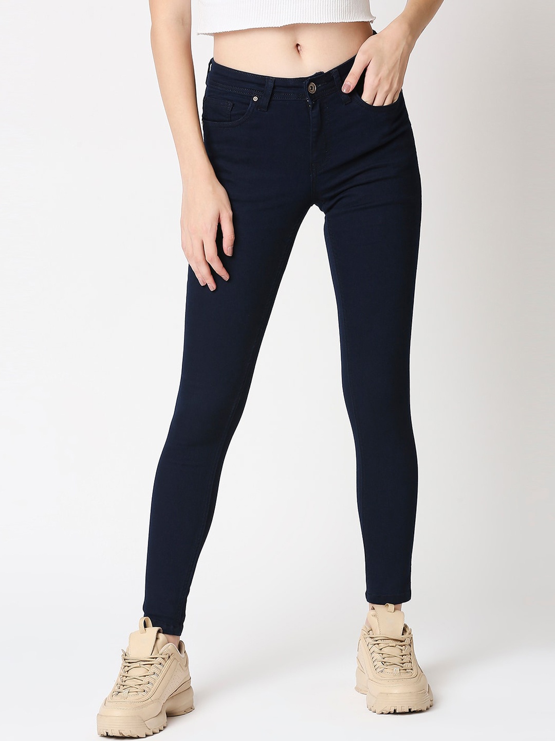 

High Star Women Navy Blue Slim Fit Jeans