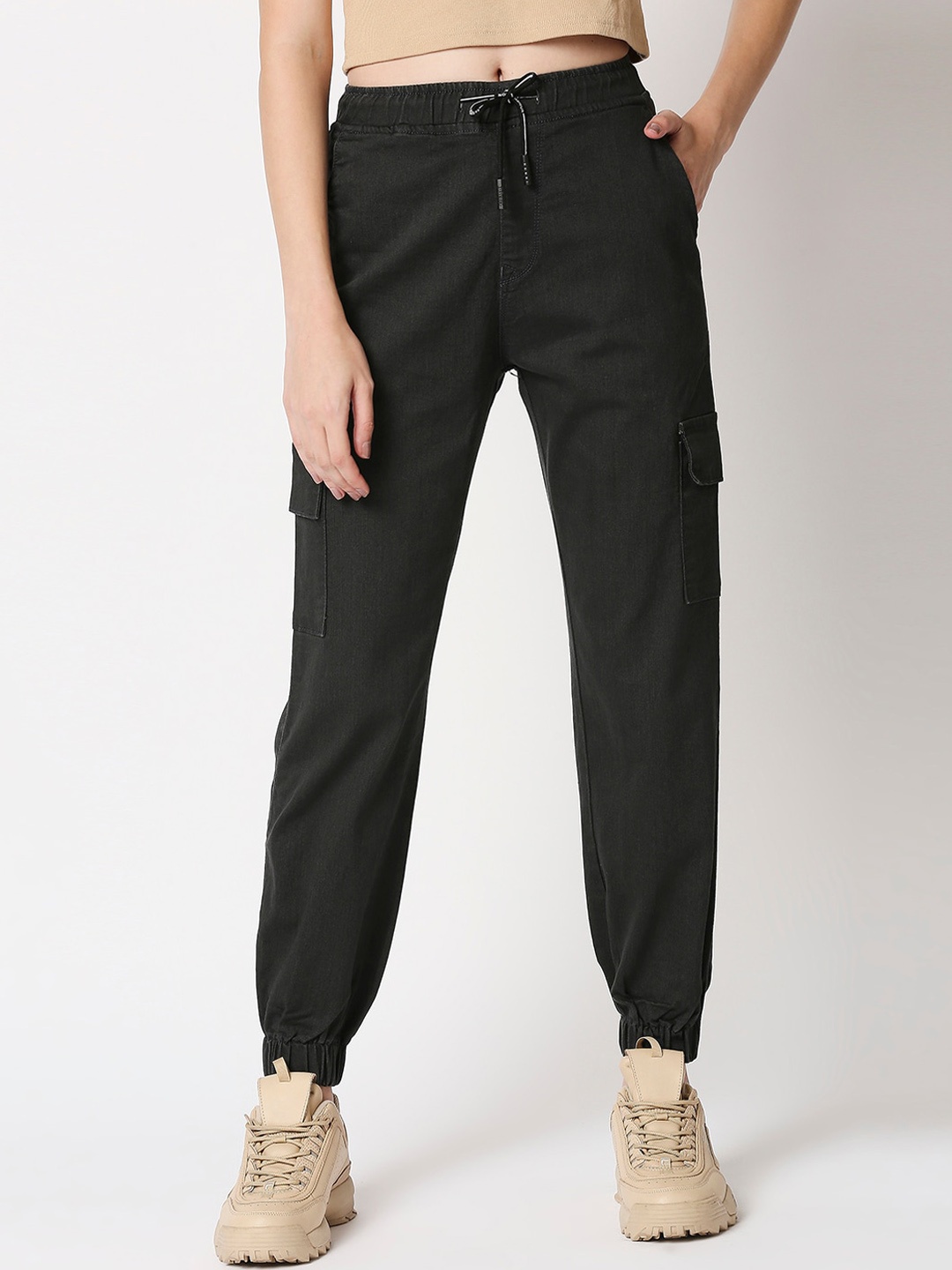 

High Star Women Grey Jogger High-Rise Jeans
