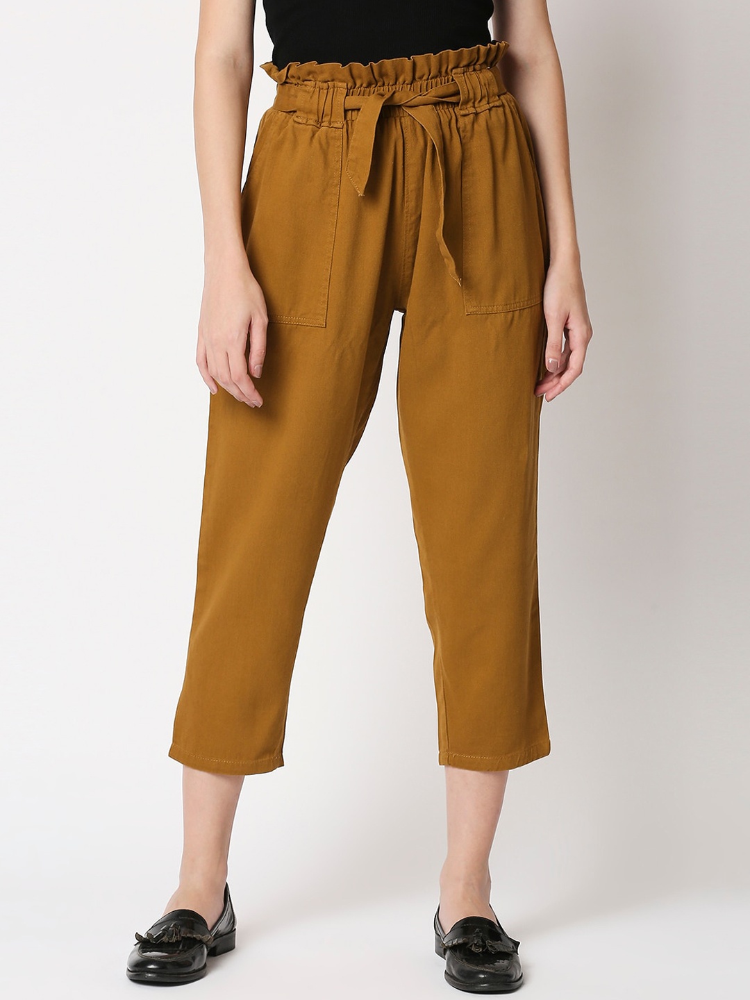 

High Star Women Rust Boyfriend Fit High-Rise Jeans