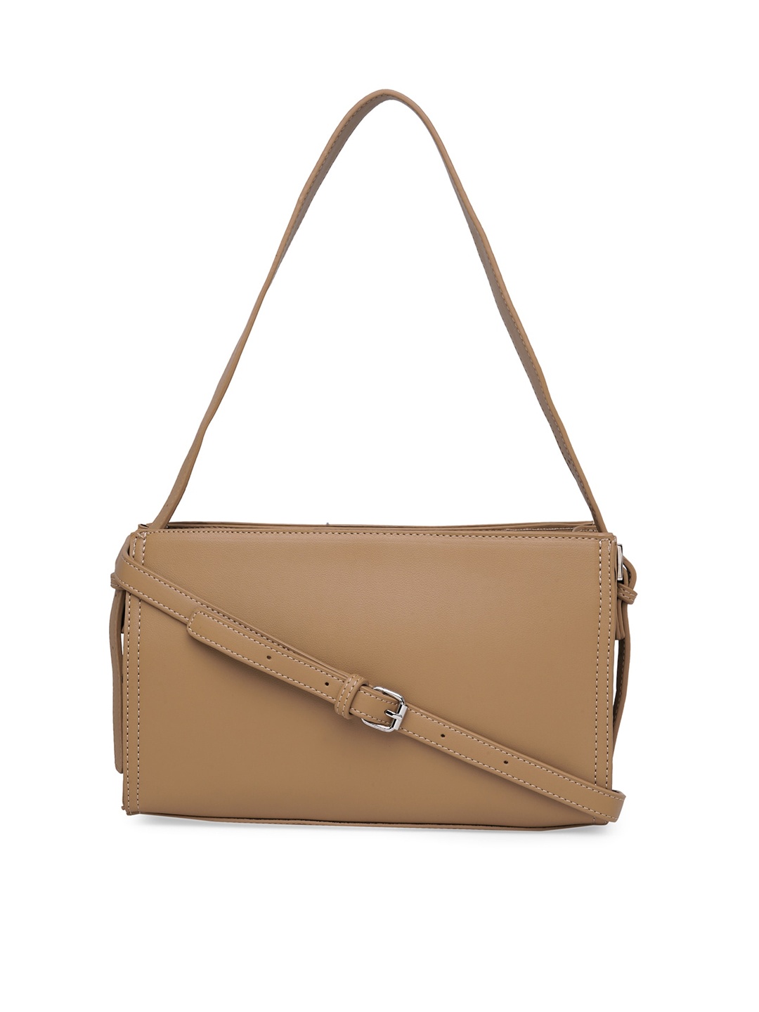 

20Dresses Beige Solid Structured Sling Bag