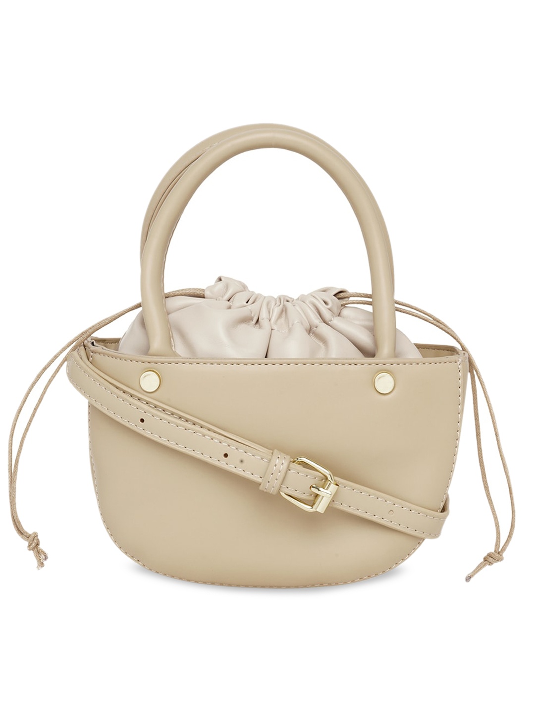 

20Dresses Beige Structured Handheld Bag