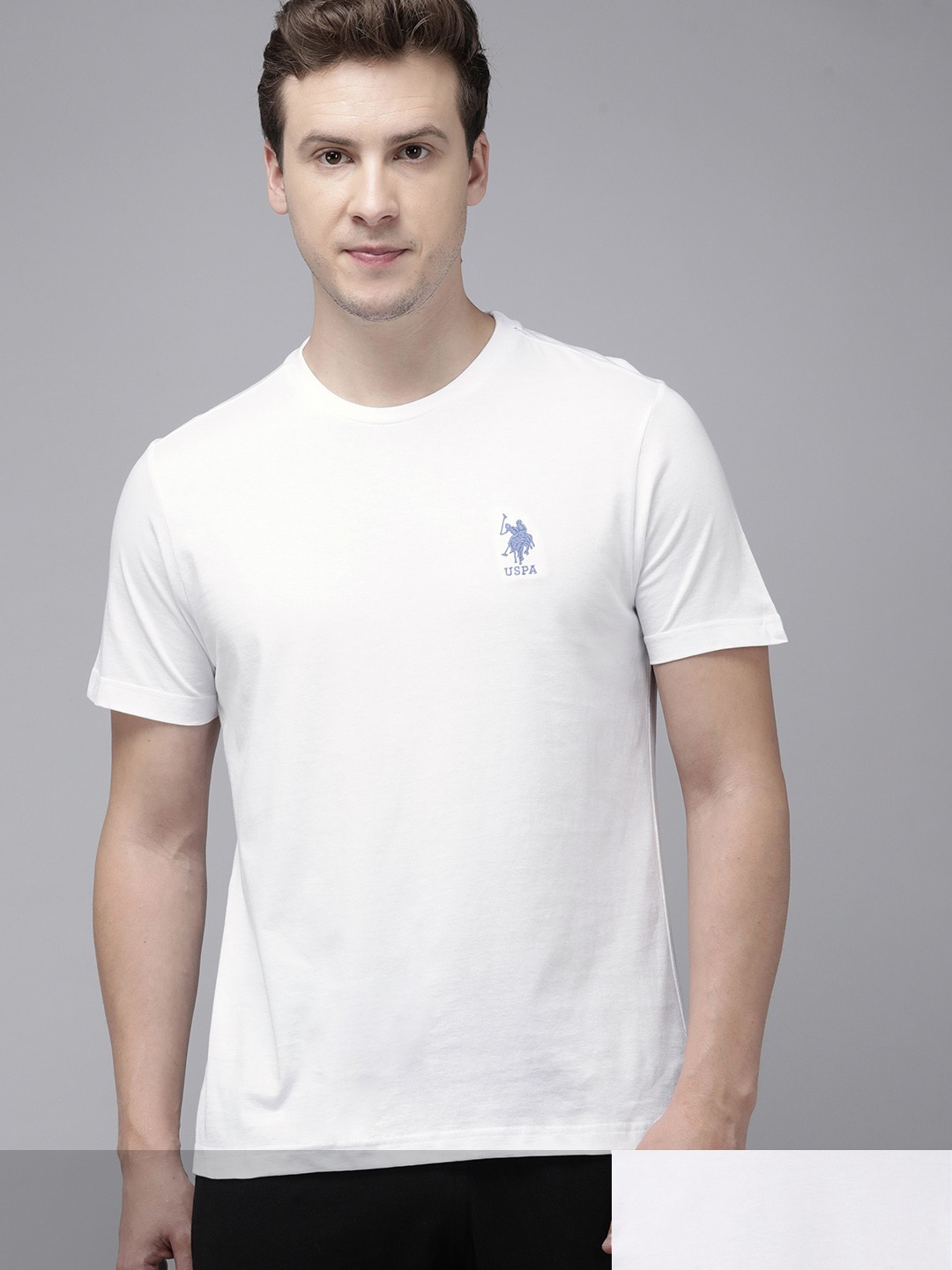 U.S. Polo Assn. Men Pack Of 2 White Brand Logo Embroidered Lounge T-shirt