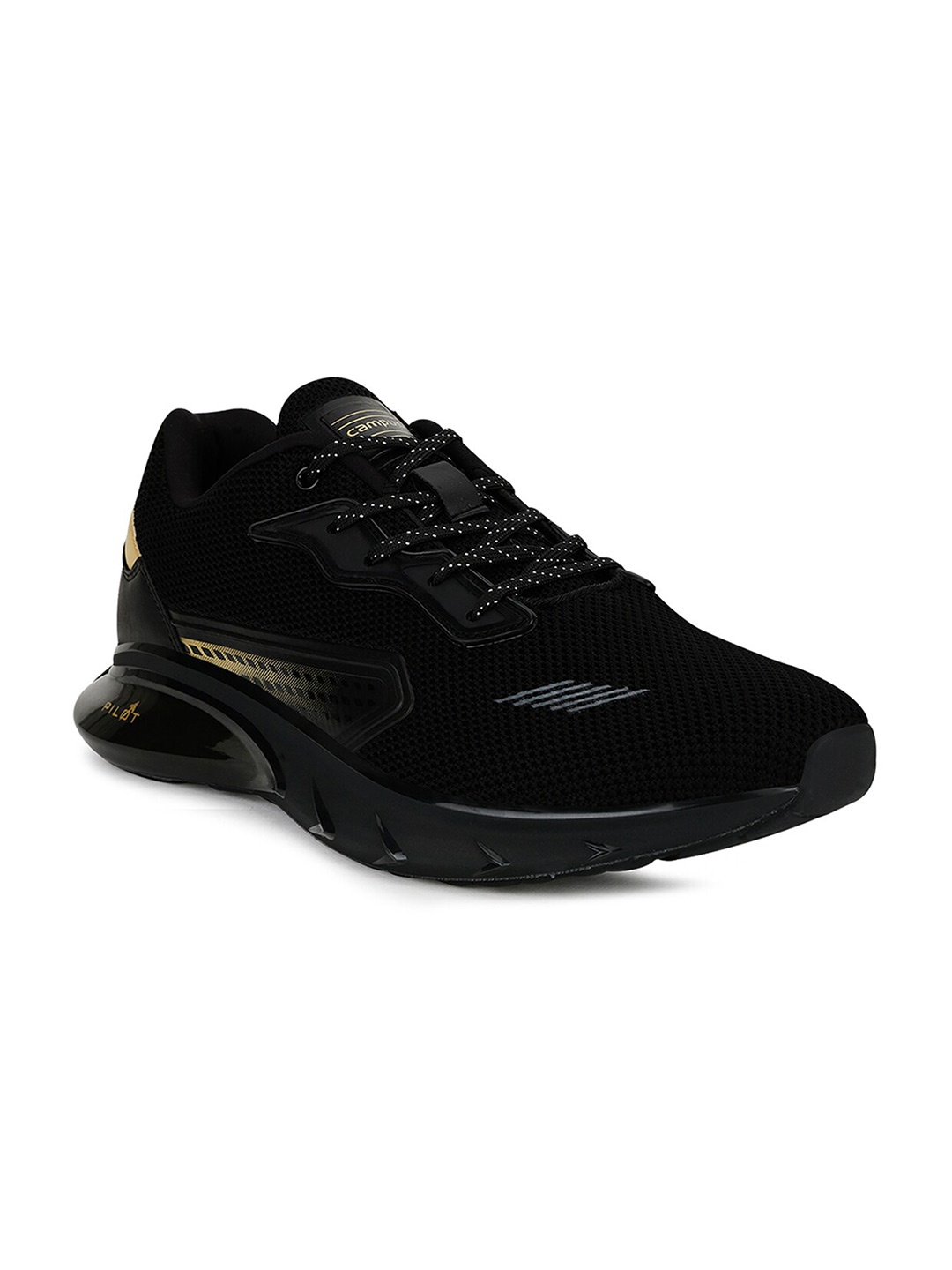 

Campus Men Black Mesh Running Marking Shoes
