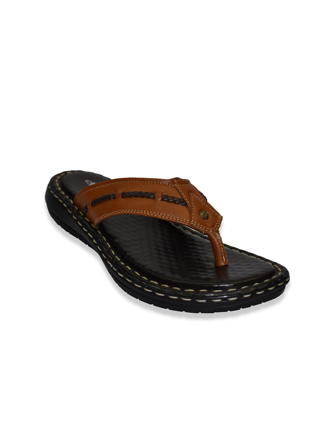 

Ajanta Men Tan & Black Thong Flip-Flops