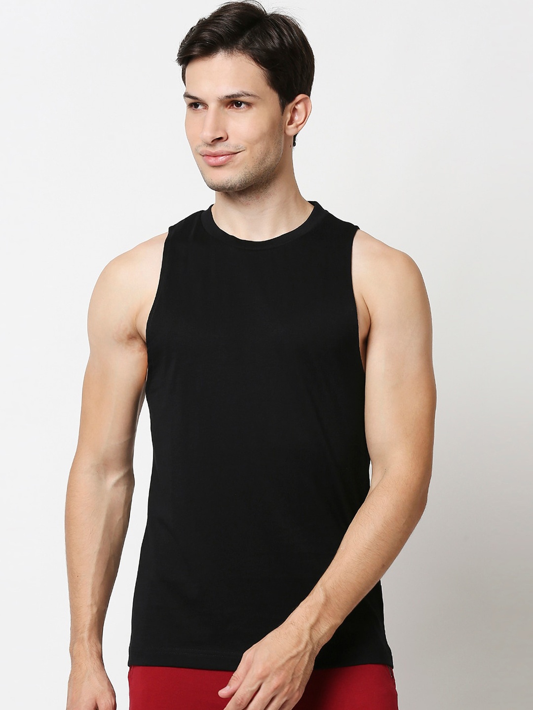 

Bewakoof Deep Armhole Oversized Vest, Black