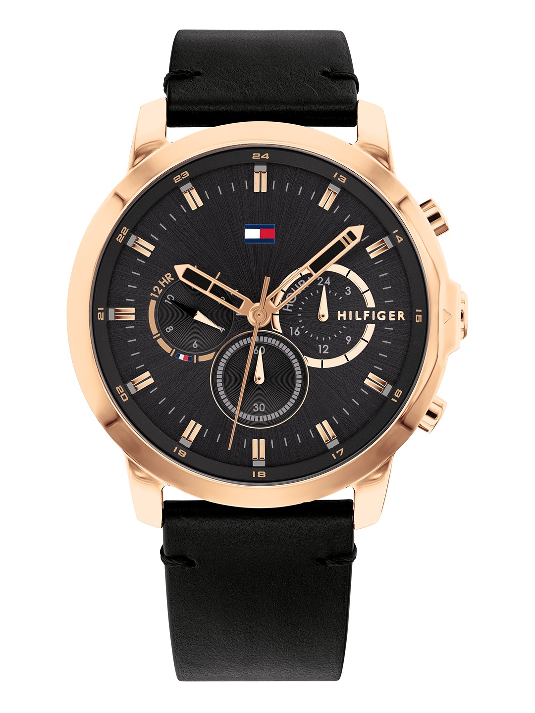 

Tommy Hilfiger Jameson Men Black Dial & Leather Straps Chronograph Watch TH1791798W