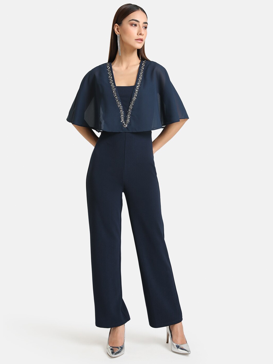 

Kazo Women Blue Basic Embellished Jumpsuit