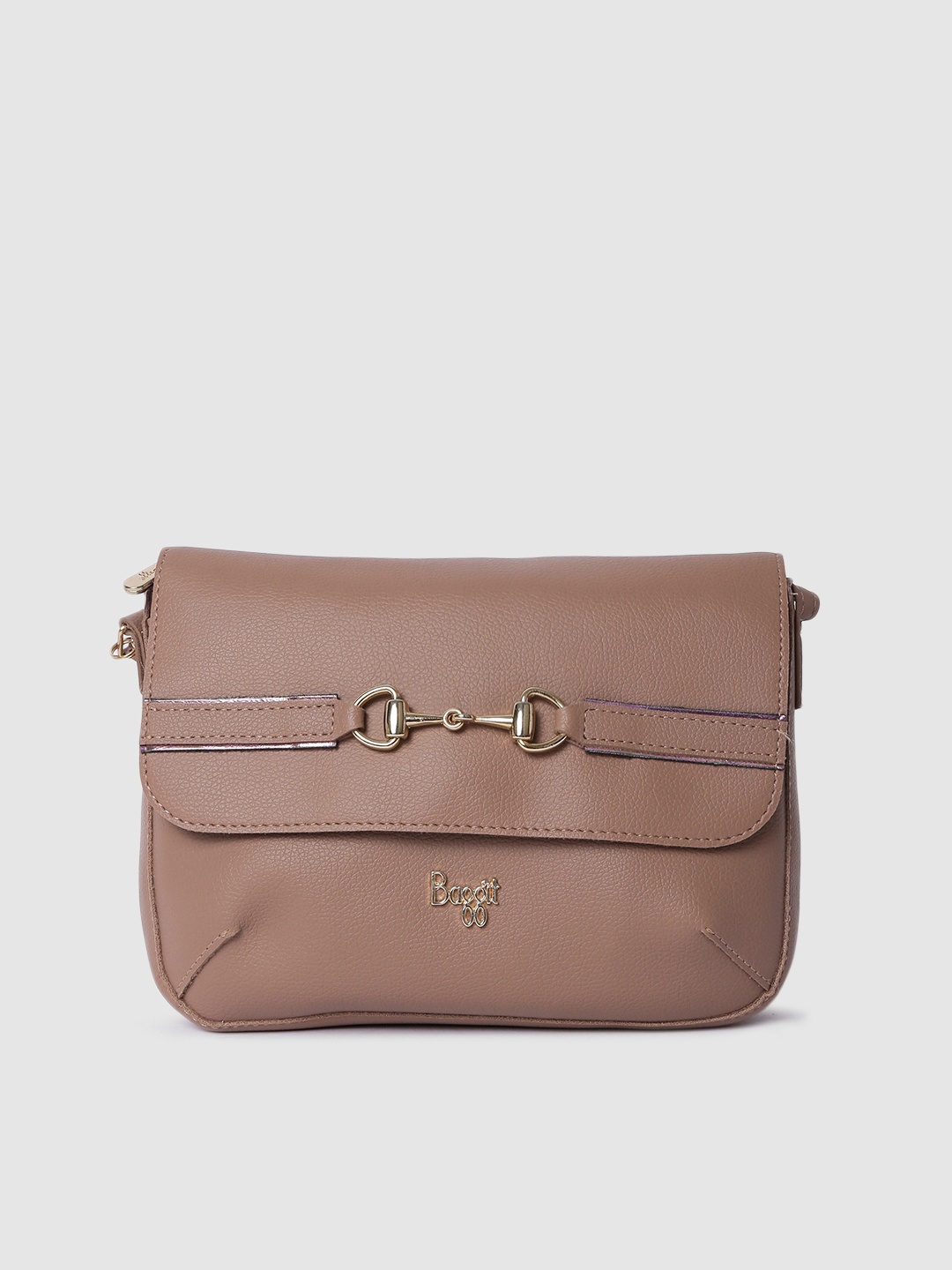 

Baggit Dusty Pink Buckle Detail Structured Sling Bag, Mauve