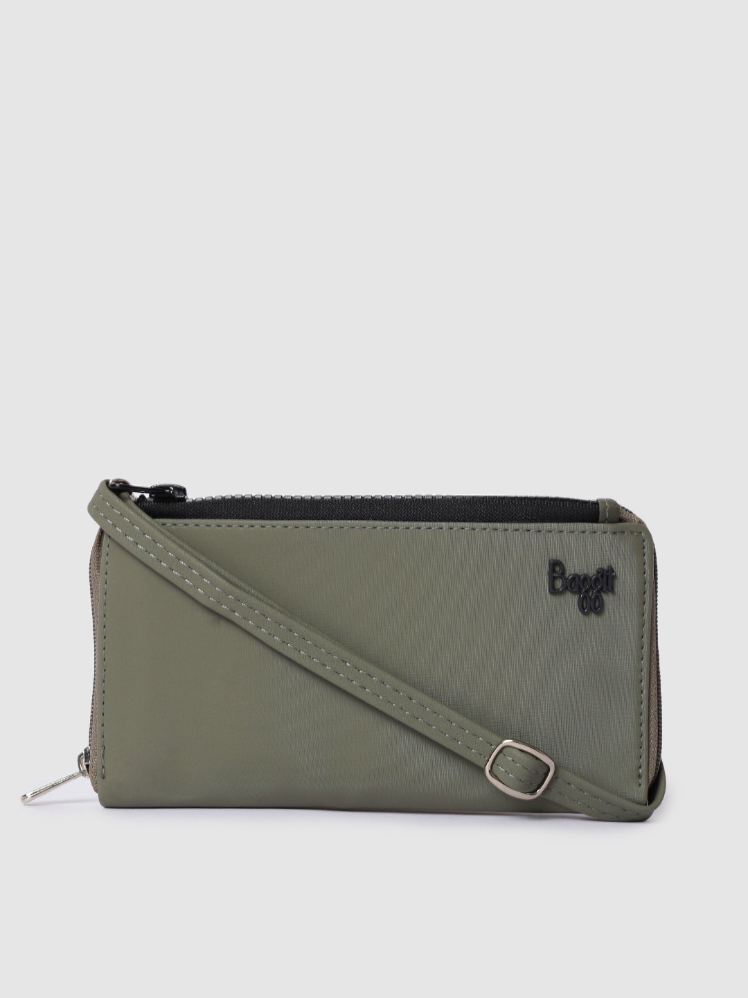 

Baggit Women Green Solid Zip Around Wallet
