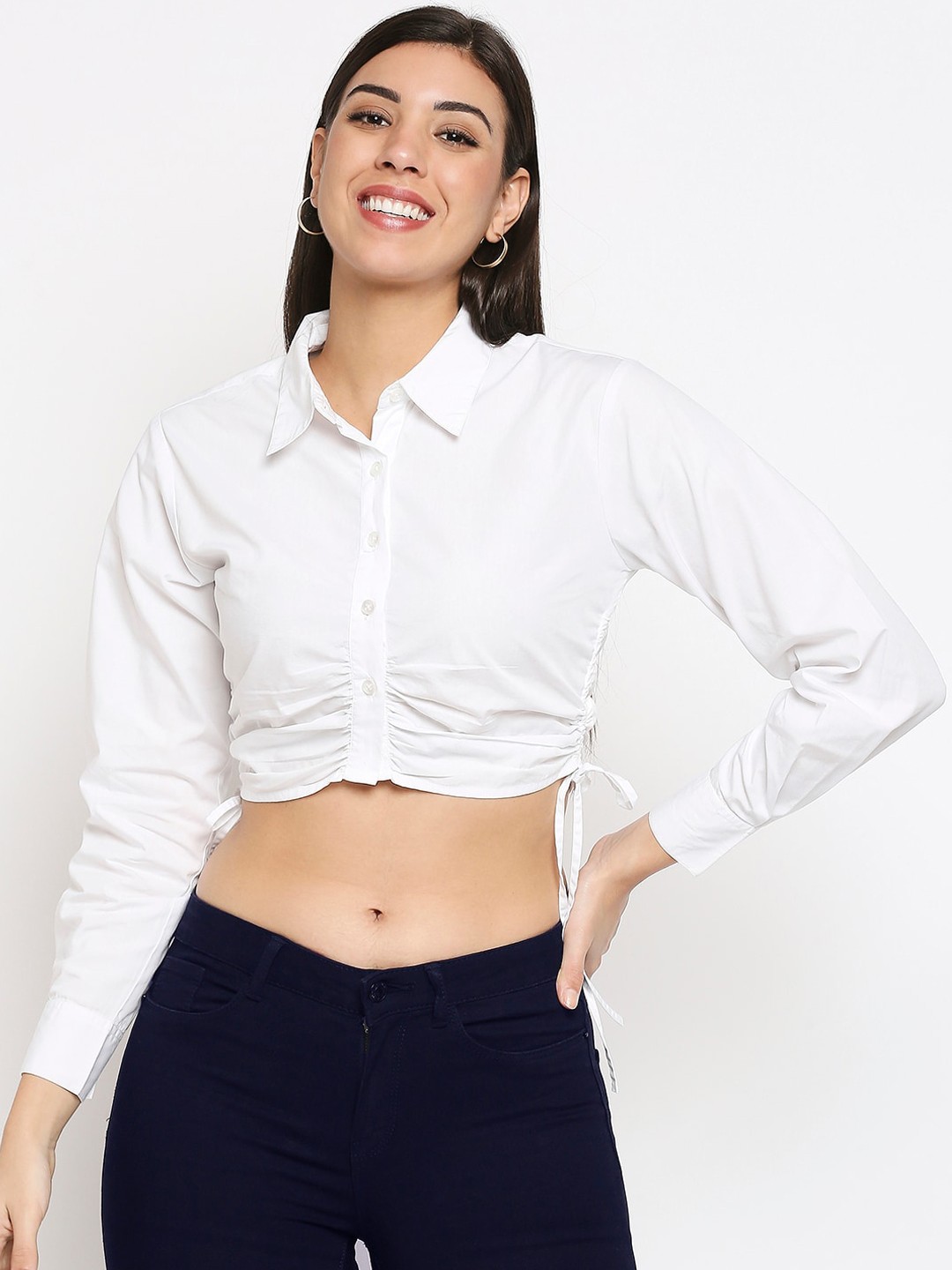 

20Dresses Women White Slim Fit Opaque Party Shirt