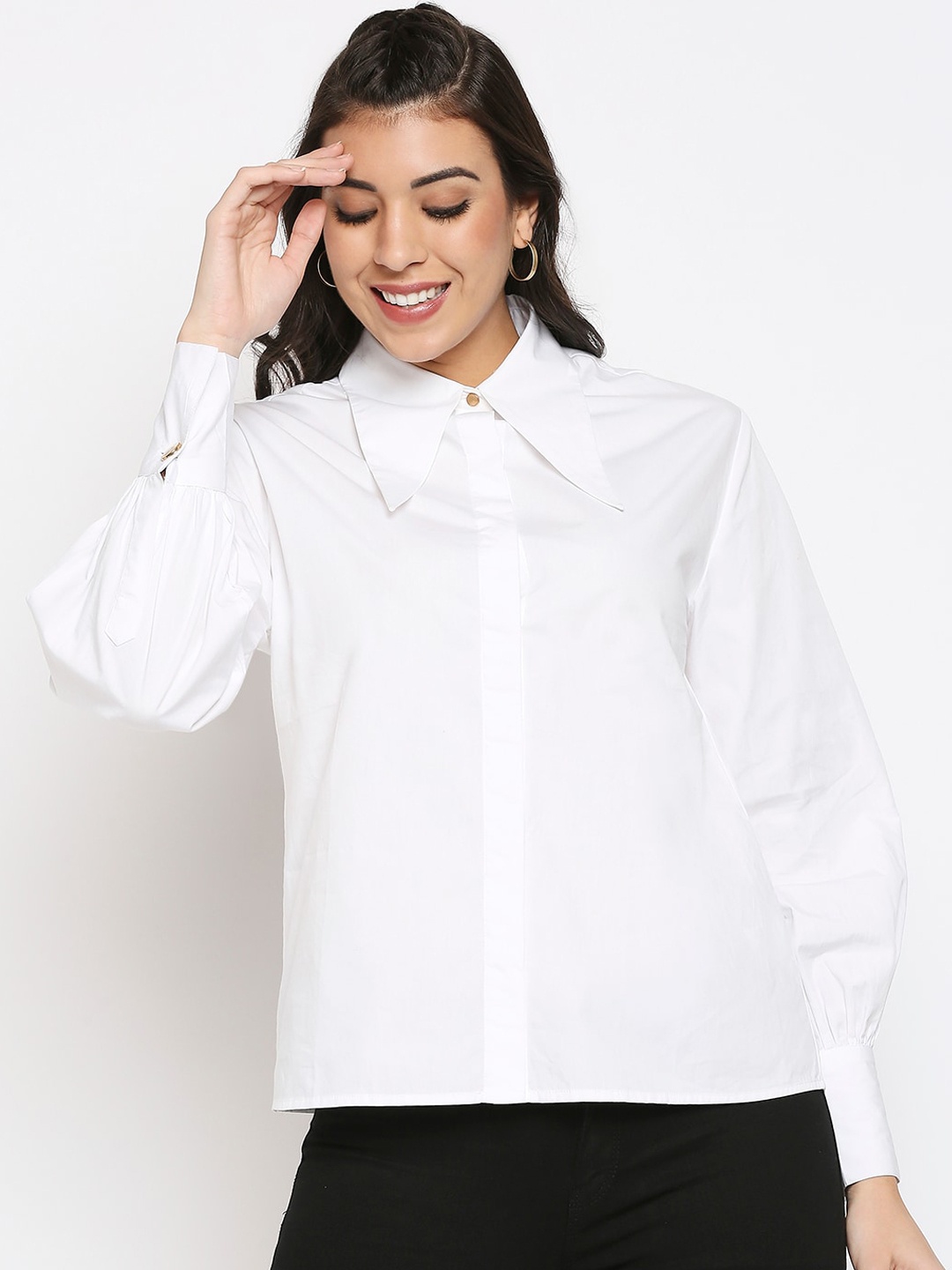 

20Dresses Women White Opaque Formal Shirt