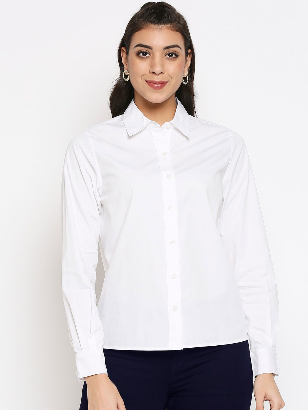 

20Dresses Women White Opaque Formal Shirt