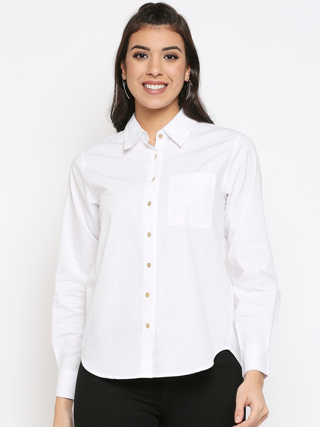 

20Dresses Women White Opaque Casual Shirt