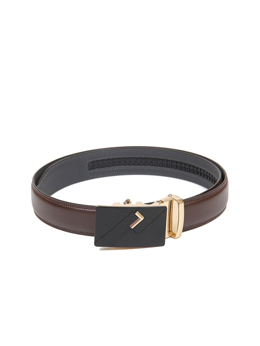 

Calvadoss Men Brown Textured PU No Holes Formal Belt