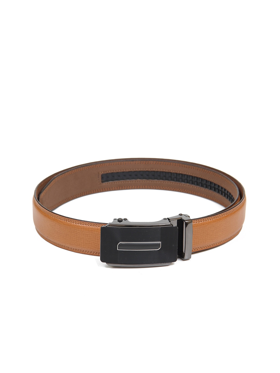

Calvadoss Men Tan Textured No Holes Belt