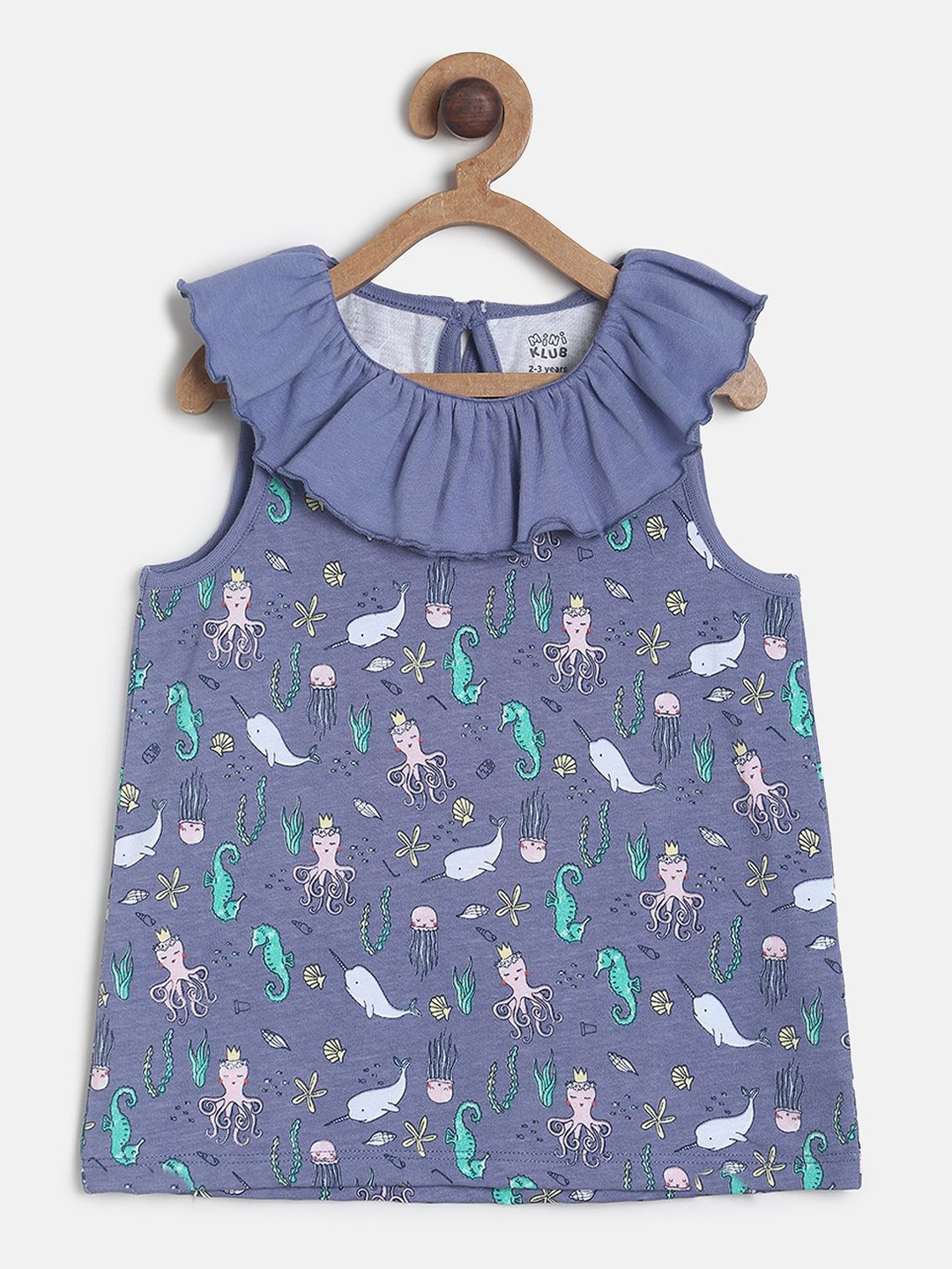 

MINI KLUB Girls Purple Printed A-Line Top
