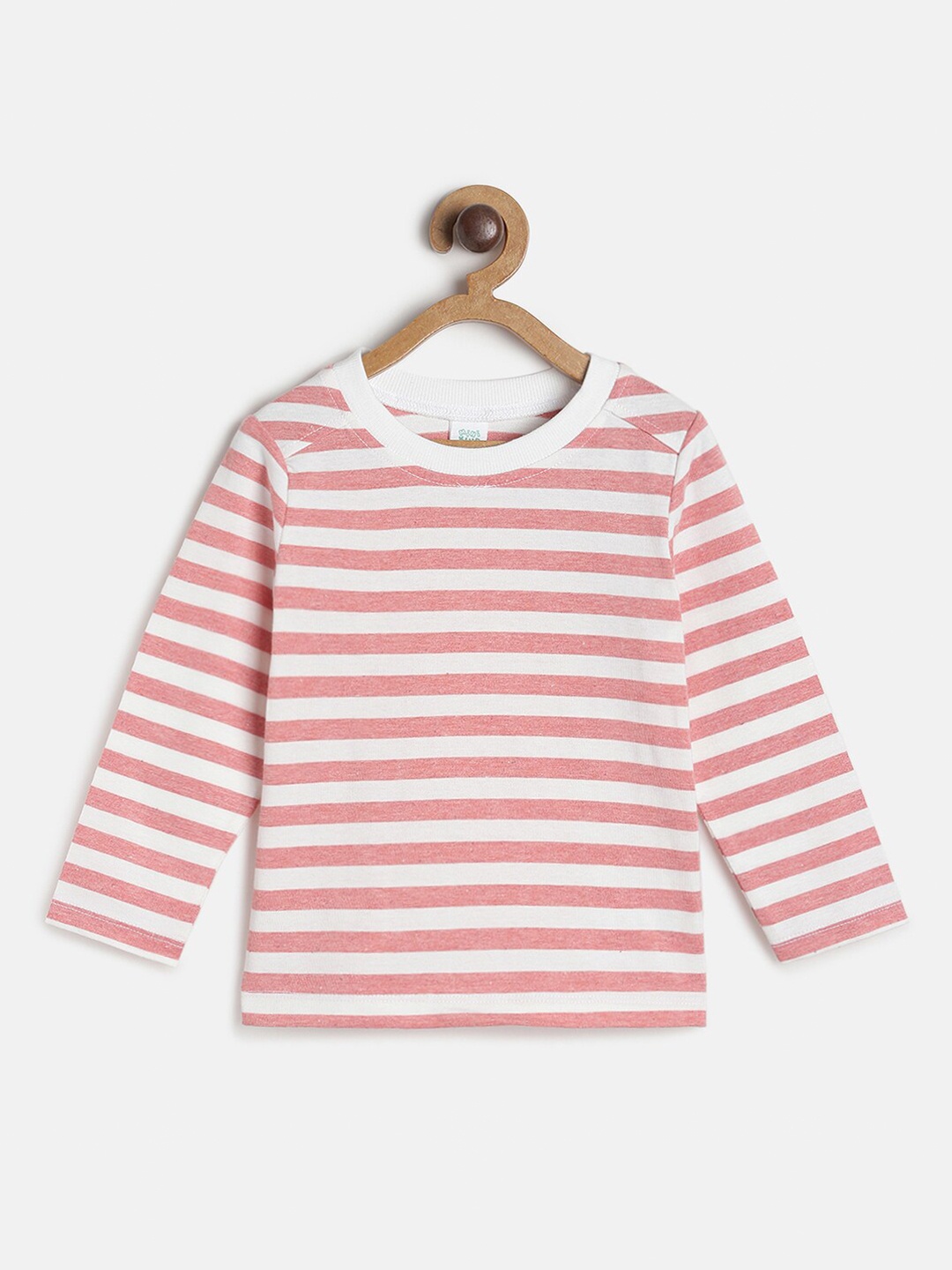 

MINI KLUB Boys White & Coral Red Striped T-shirt