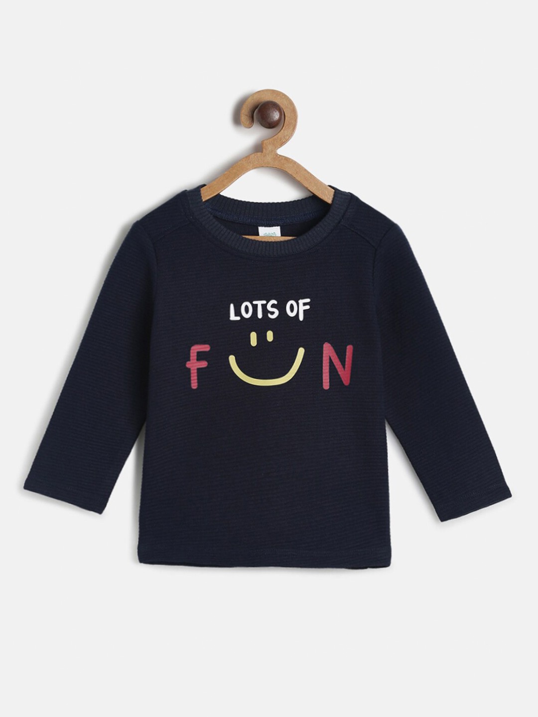 

MINI KLUB Boys Navy Blue Typography Printed T-shirt