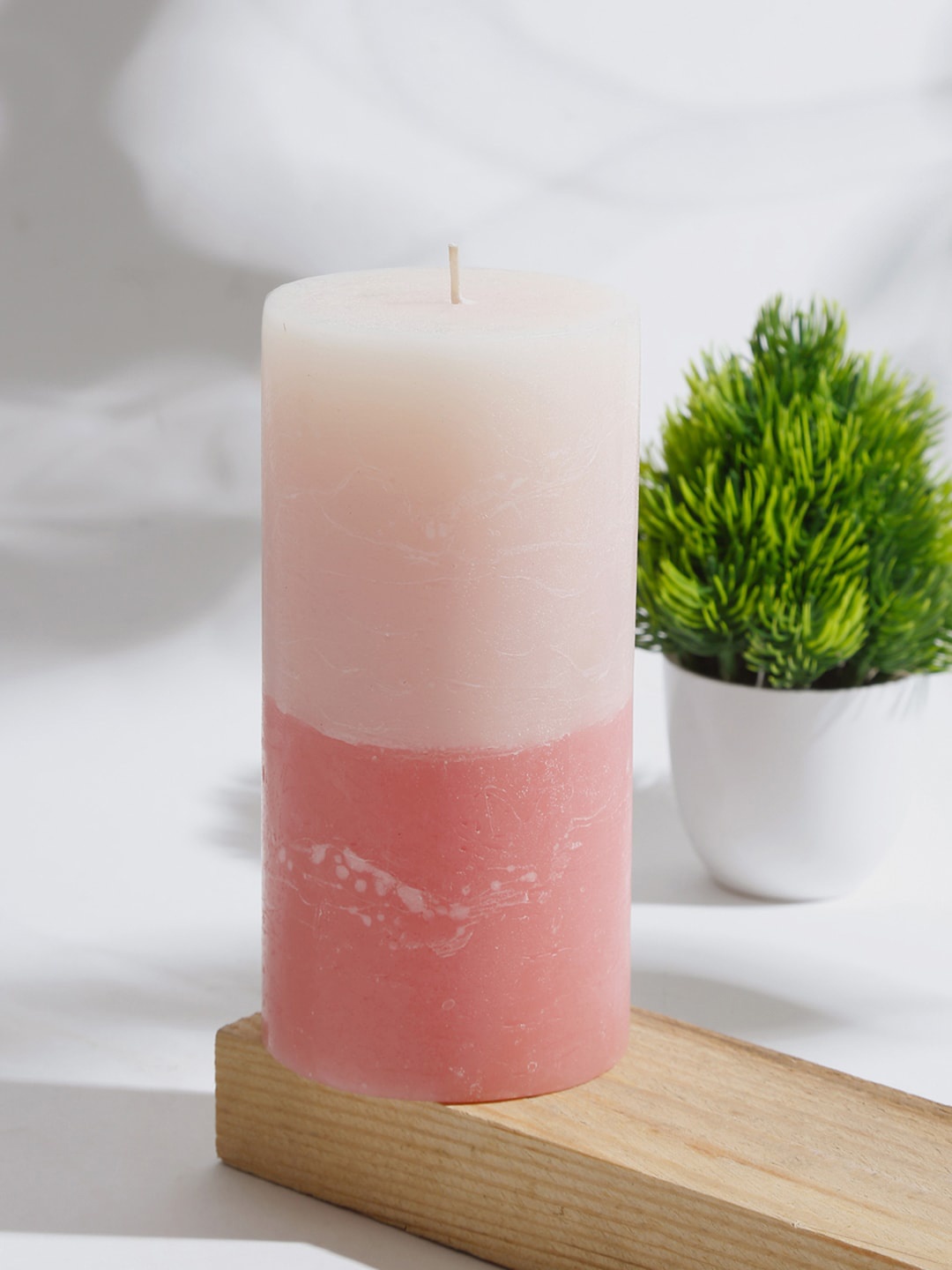 

Fabindia Red & White Fragrance Wax Pillar Candle