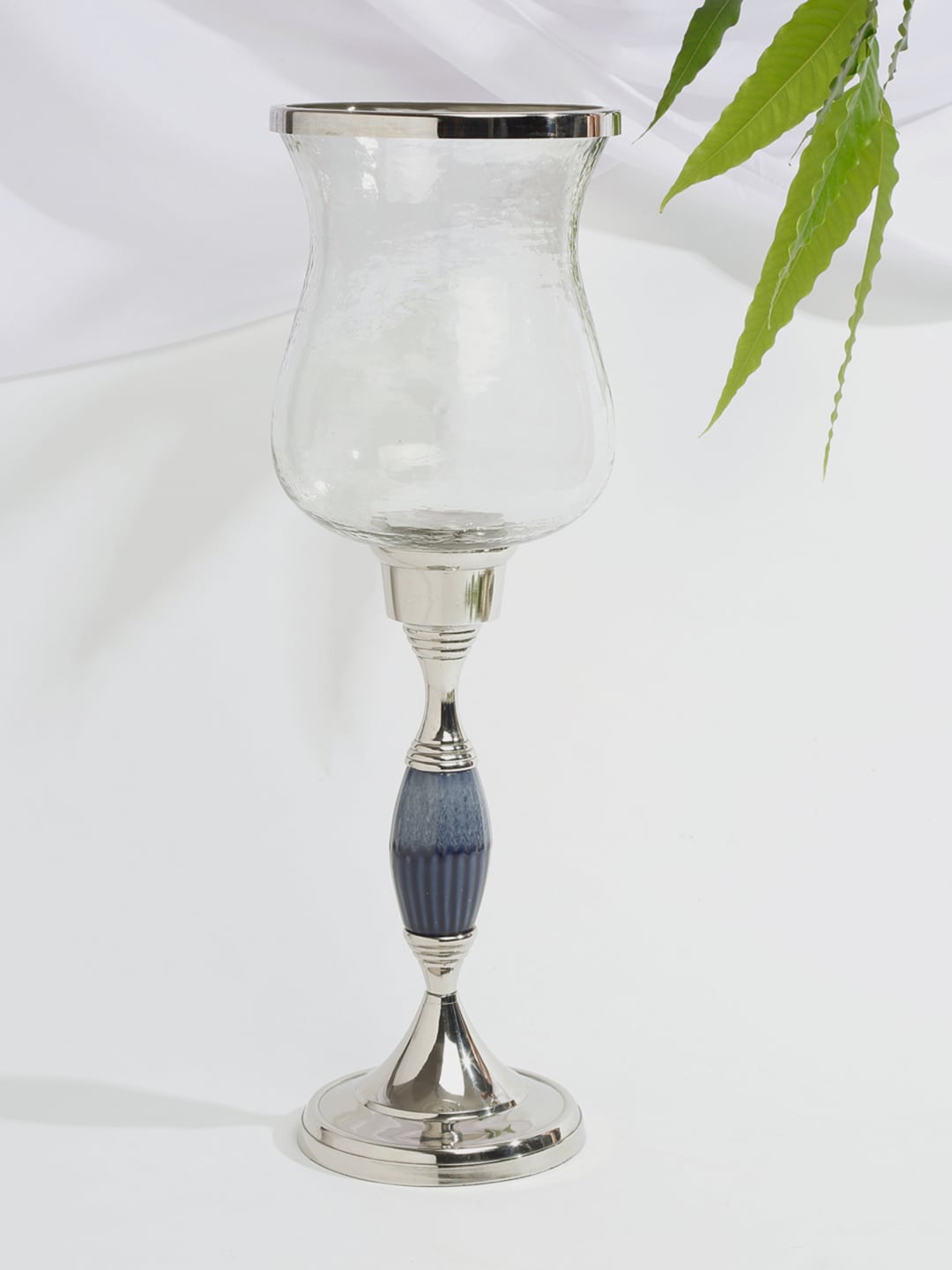 

Fabindia Blue & Transparent Textured Ceramic Candle Holder