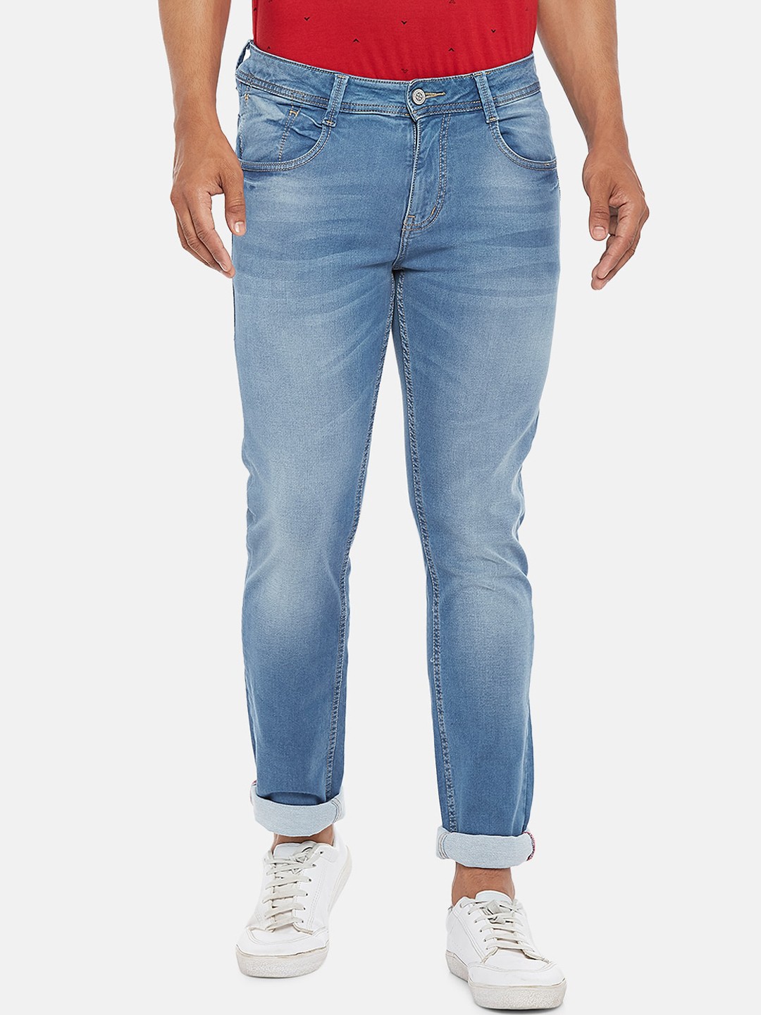 

BYFORD by Pantaloons Men Blue Slim Fit Low-Rise Heavy Fade Jeans