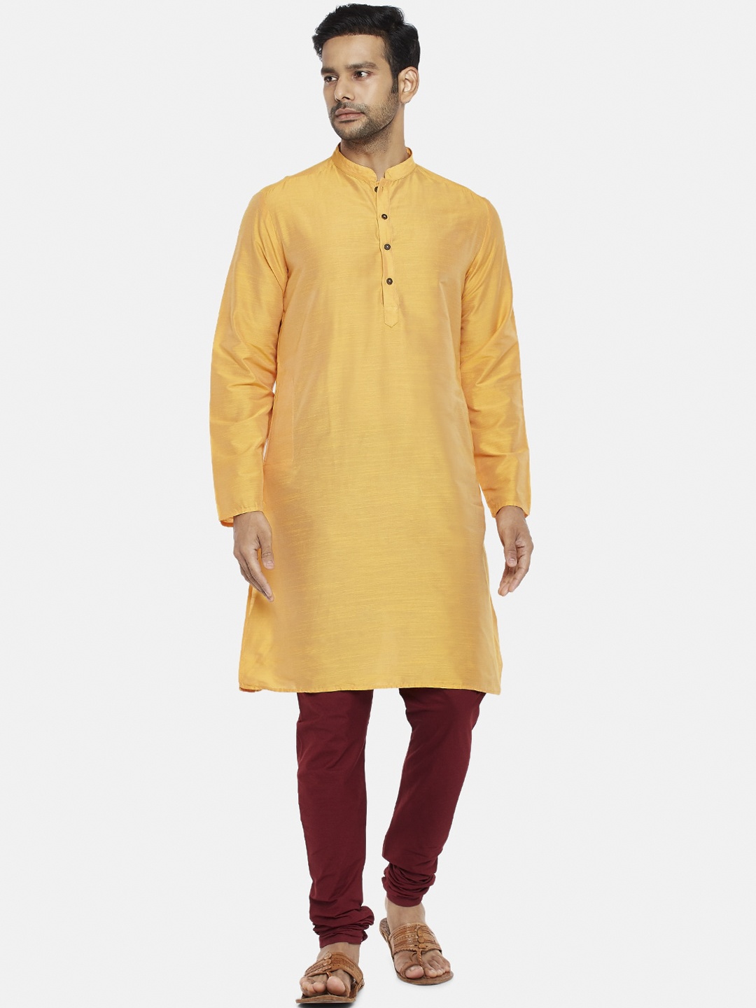 

indus route by Pantaloons Men Yellow Kurta