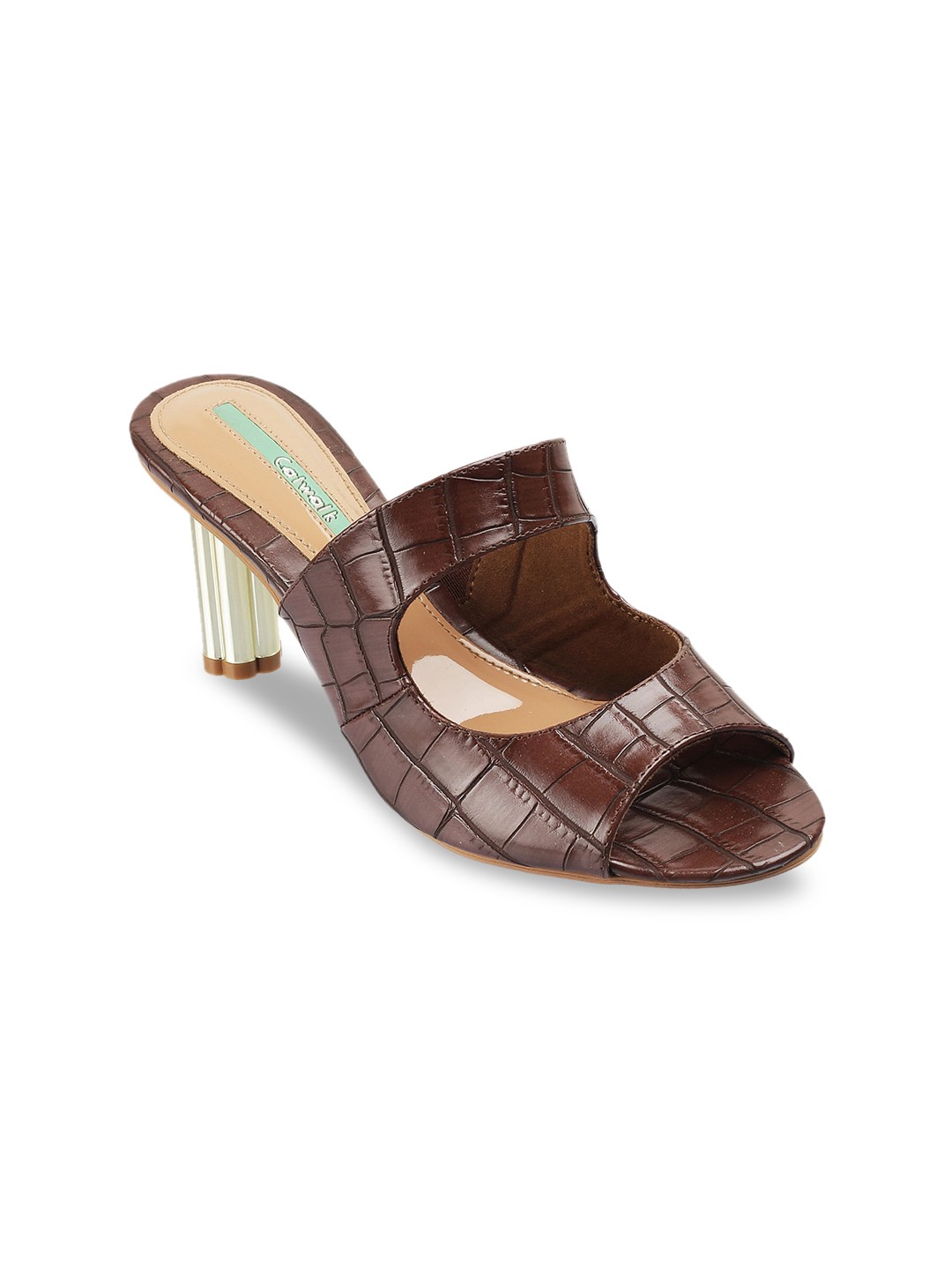

Catwalk Brown Textured Block Sandals