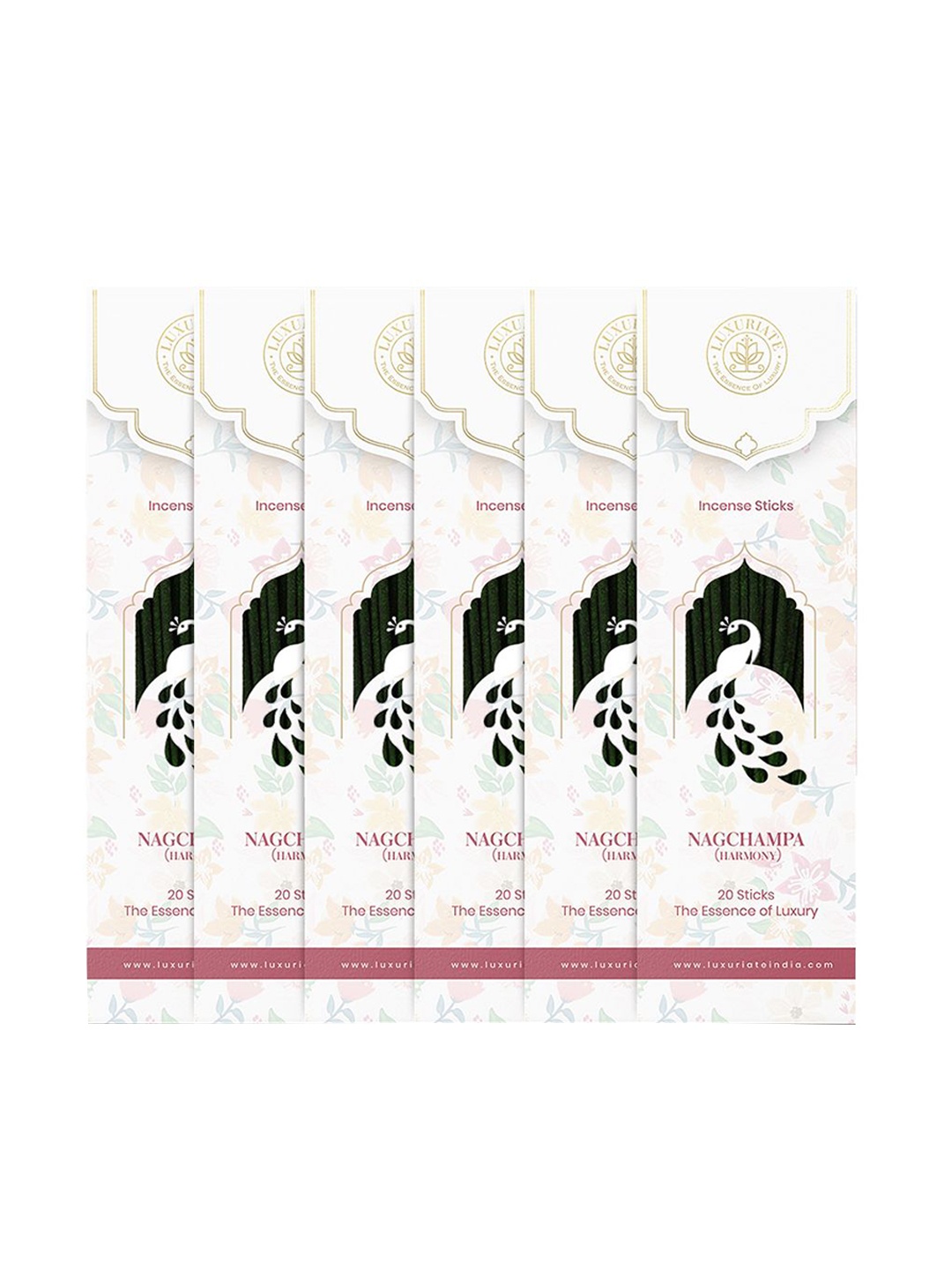 

LUXURIATE Set Of 6 Fragrance Incense Sticks, White