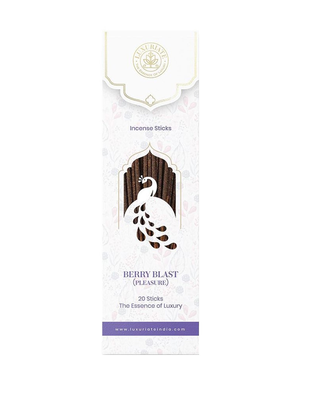 

LUXURIATE Set Of 20 White & Purple Berry Blast Fragrance Natural and Non-Toxic Incense Sticks