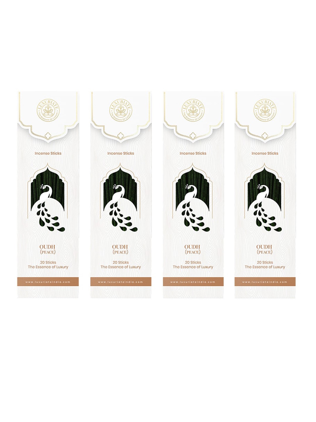 

LUXURIATE a Set Of 4 White & Brown Divine Fragrance Natural & Non-Toxic Incense Sticks
