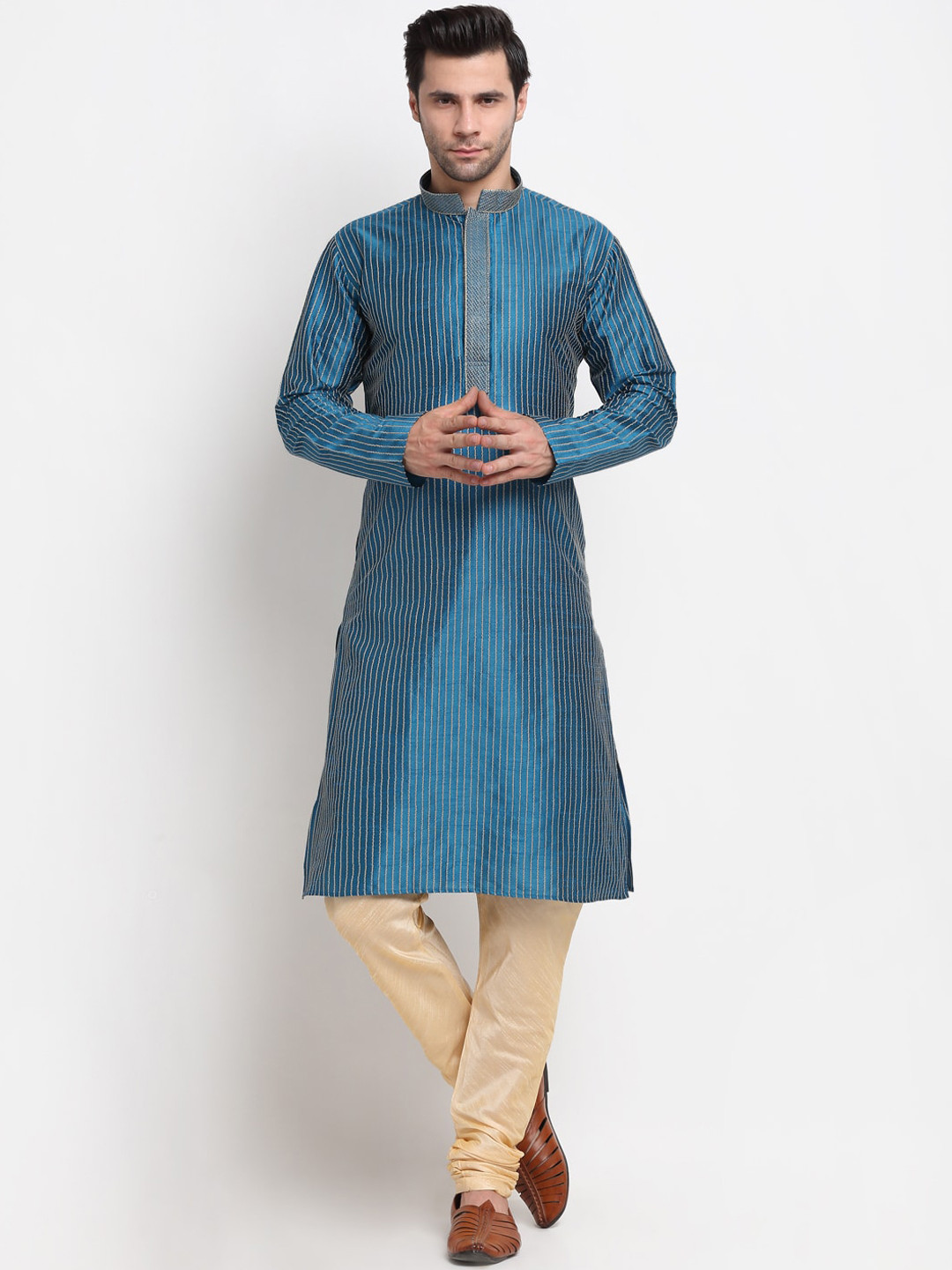 

KRAFT INDIA Men Blue Regular Kurta with Pyjamas