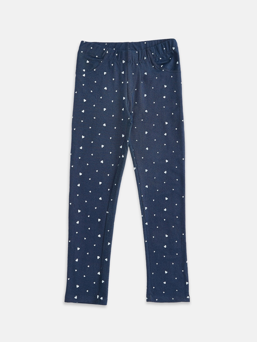 

Pantaloons Junior Girls Navy Blue Printed Jeggings