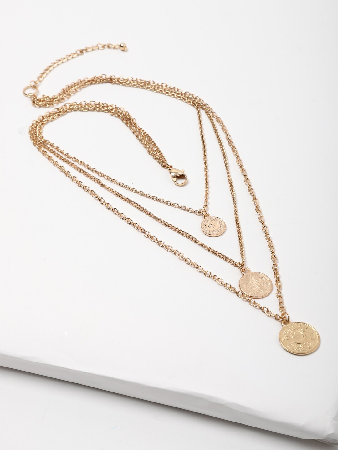 

FOREVER 21 Gold-Toned Coin Pendant Layered Chain