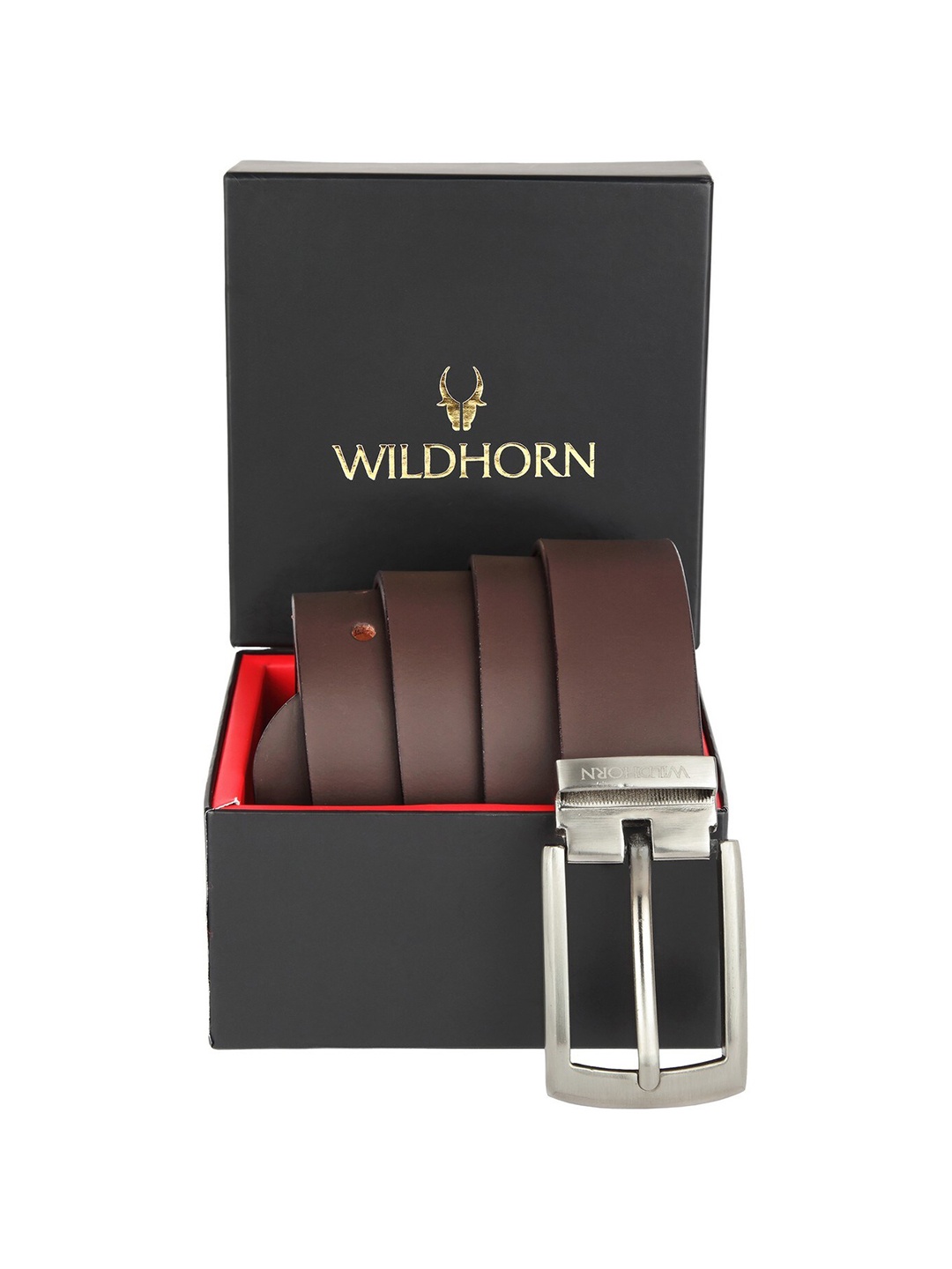 

WildHorn Men Brown Formal Leather Belt