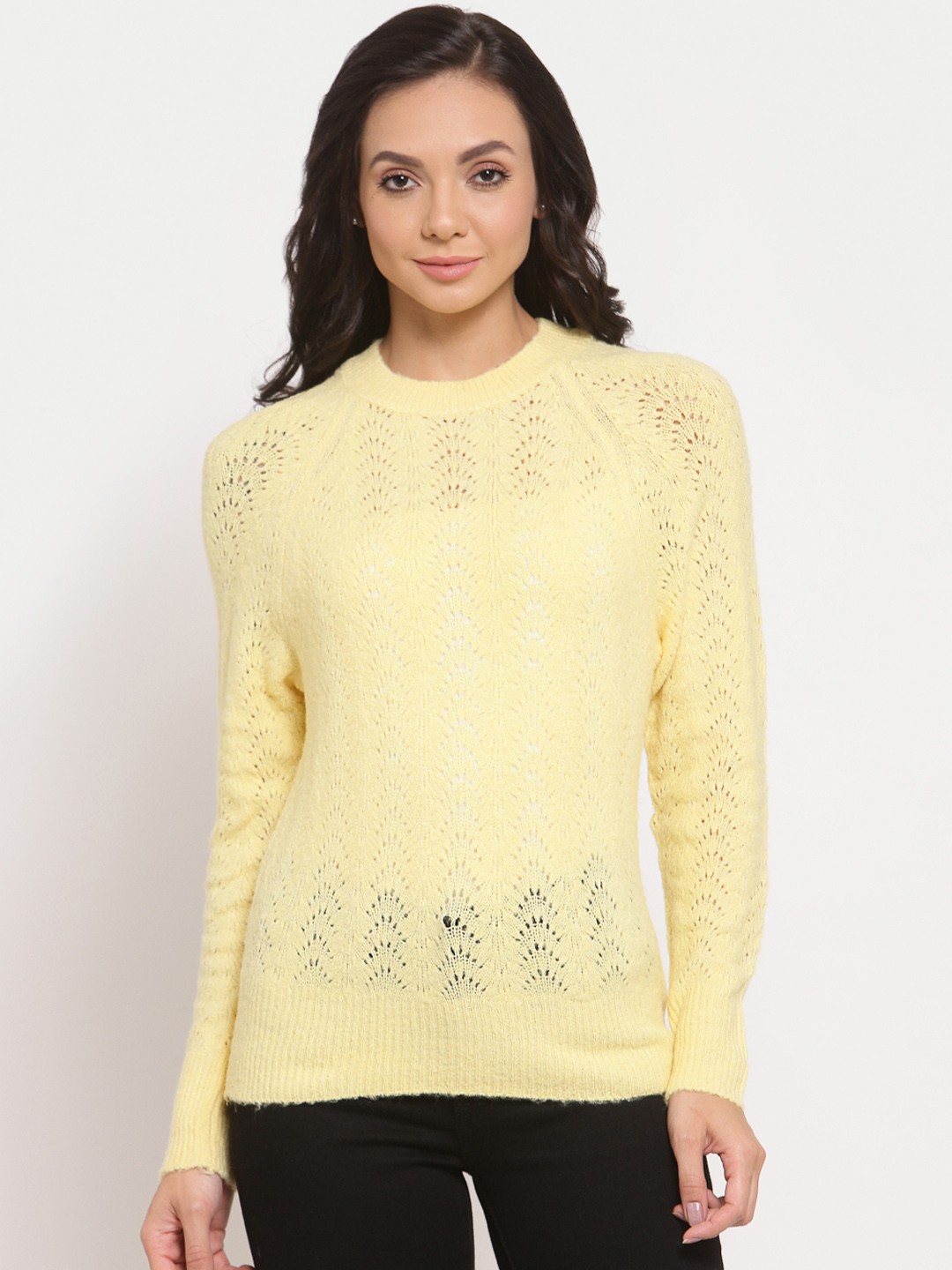 

Mode by Red Tape Women Yellow Pullover Sweater