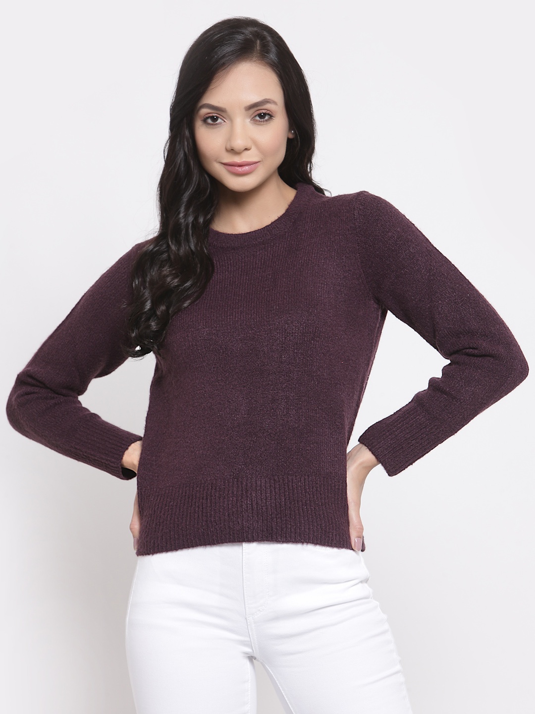 

Mode by Red Tape Women Purple Pullover Sweater