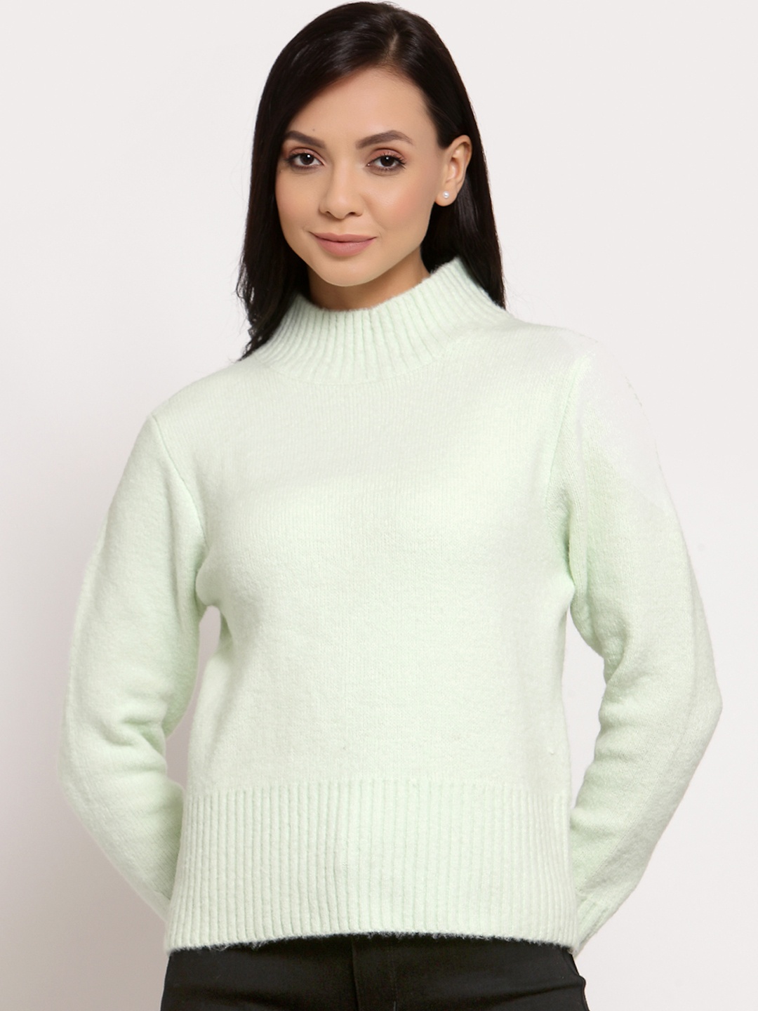 

Mode by Red Tape Women Mint Green Pullover Sweater