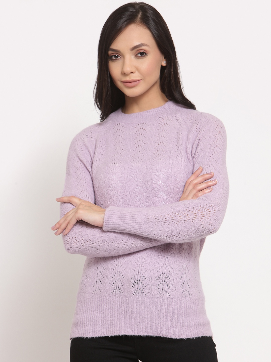 

Mode by Red Tape Women Lavender Pullover Sweater