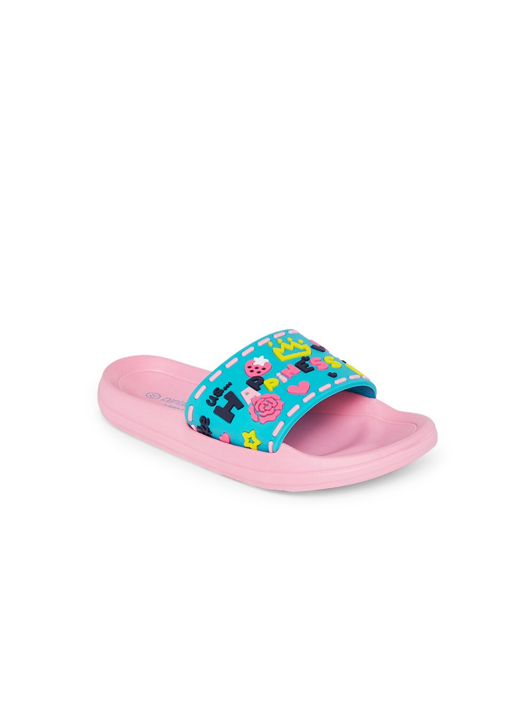 

Pantaloons Junior Girls Turquoise Blue & Pink Embellished Sliders