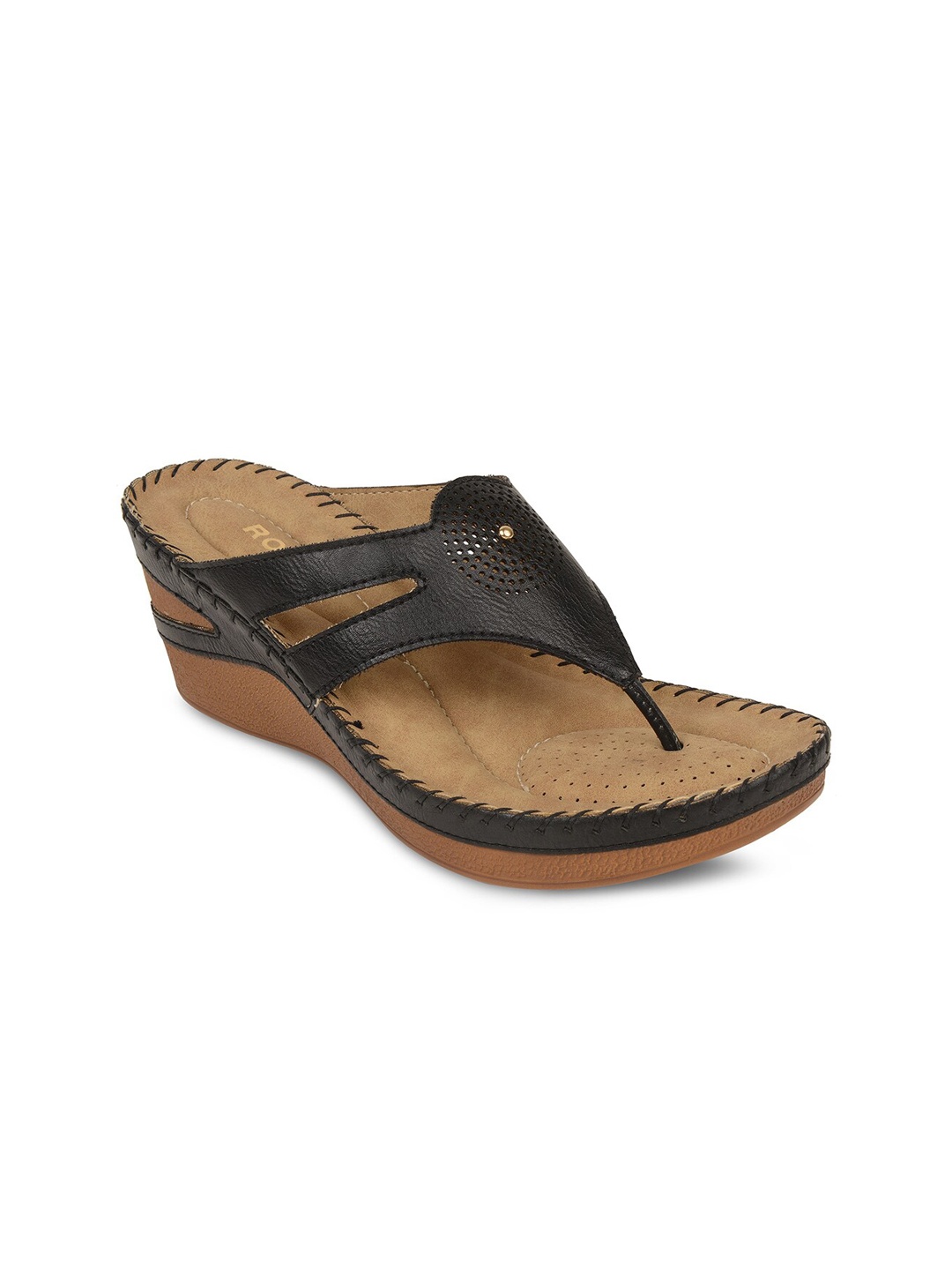

Rocia Black Wedge Sandals
