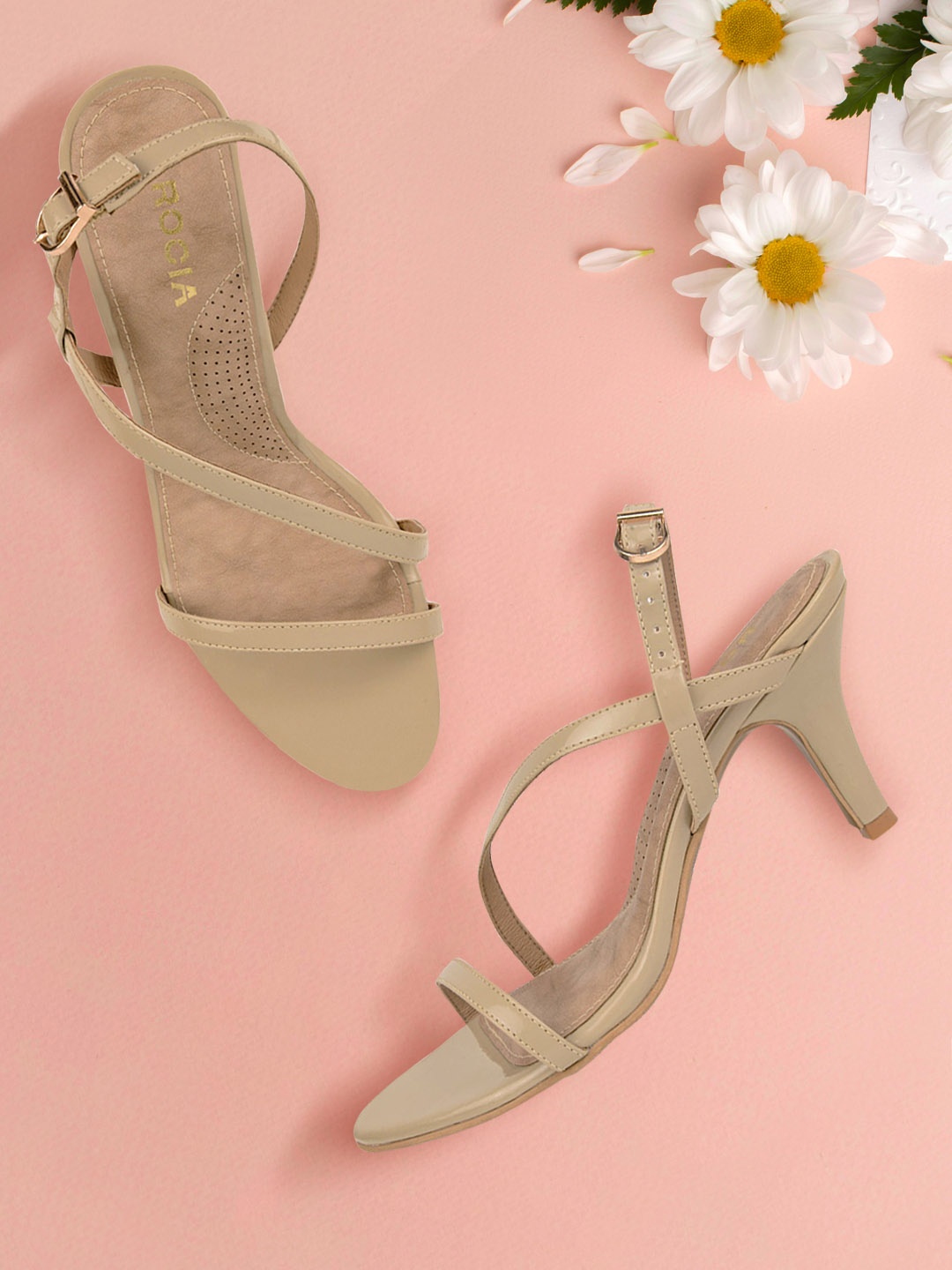 

Rocia Beige Textured Slim Heels