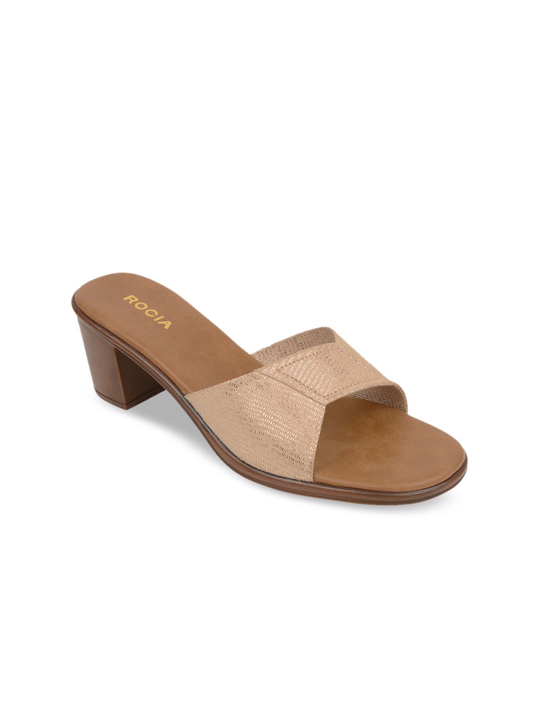 

Rocia Woman Gold-Toned Block Mules