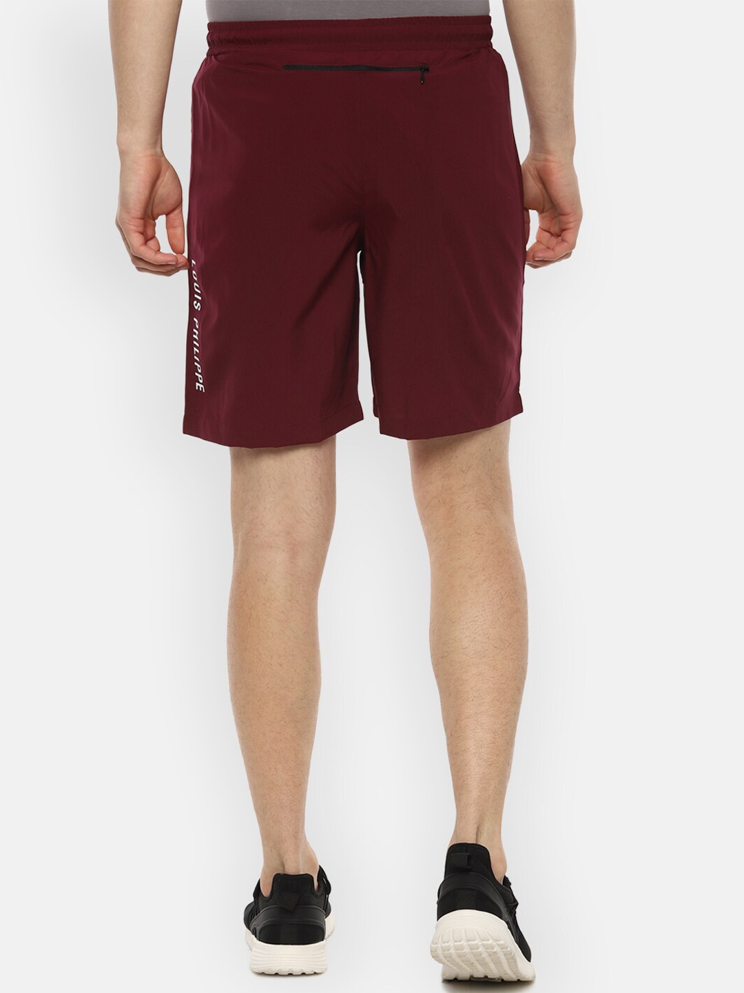

Louis Philippe ATHPLAY Men Maroon Solid Slim Fit Sports Shorts