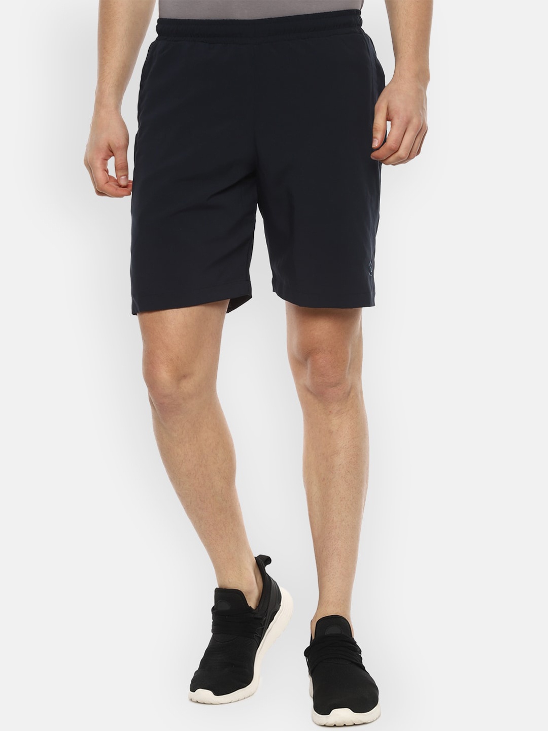 

Louis Philippe ATHPLAY Men Navy Blue Solid Slim Fit Sports Shorts