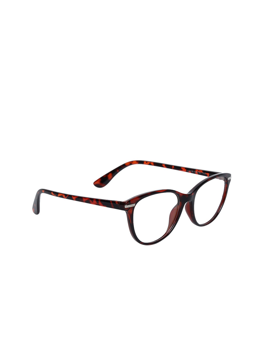 

Peter Jones Eyewear Women Brown & Red Tortoise Shell Cateye Anti Glare Computer Glasses