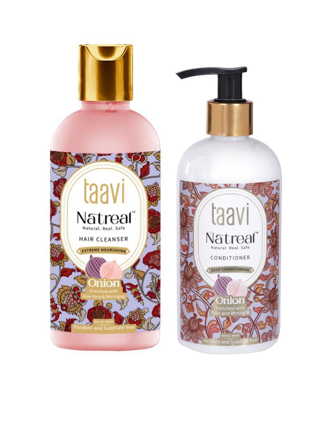 

Taavi Set of Natreal Onion Hair Cleanser & Conditioner, Pink