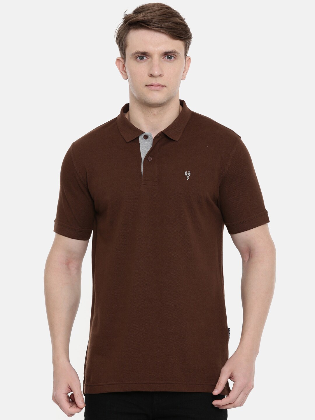 

Classic Polo Men Brown Polo Collar T-shirt