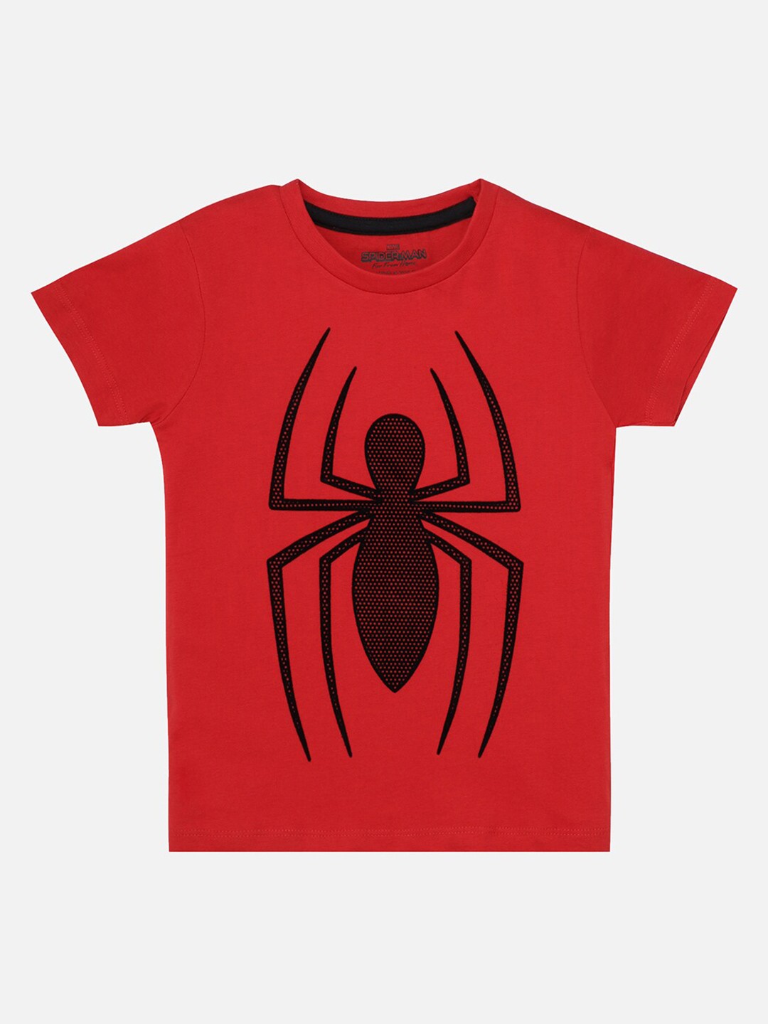 

Kids Ville Boys Red & Black Spiderman Printed Pure Cotton T-shirt